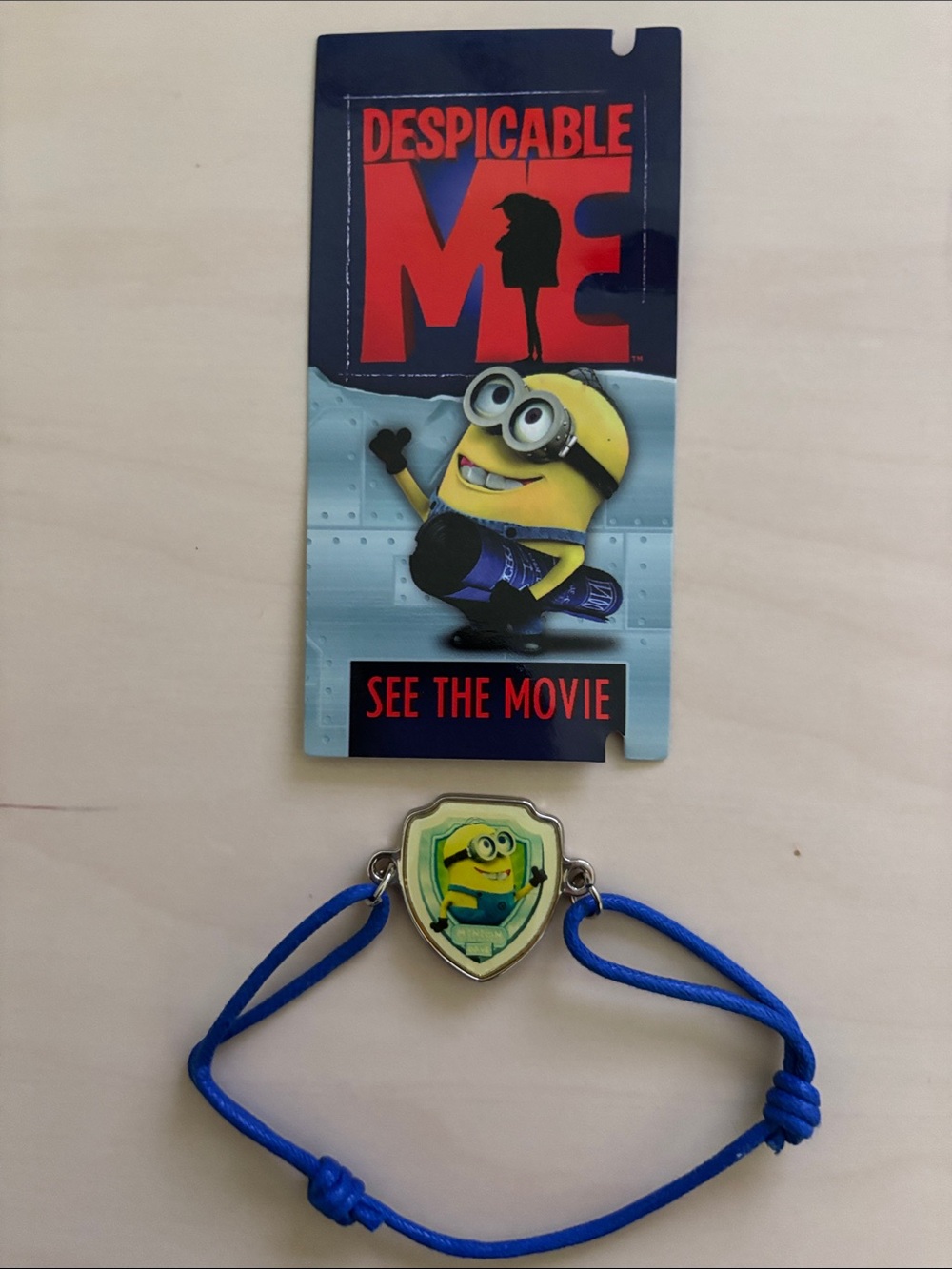 Universal Despicable Me Minion Shield Cord Bracelet - NEW